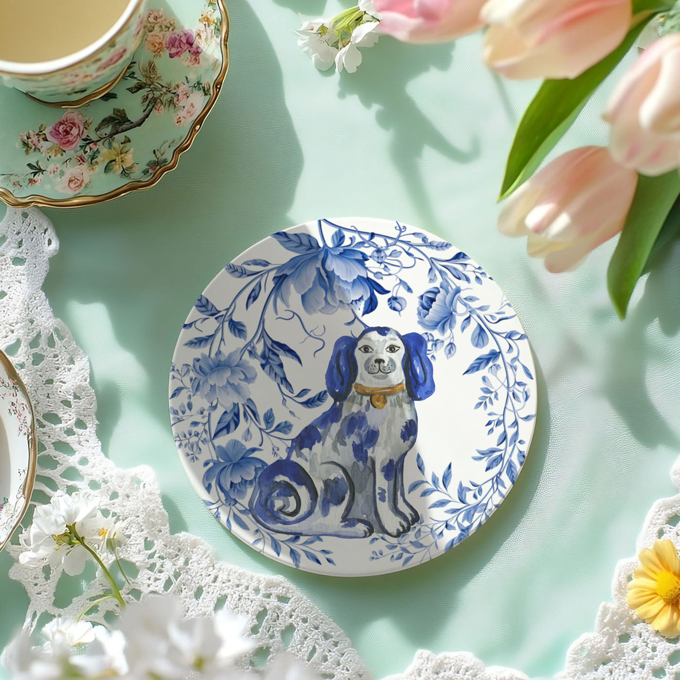 Chinoiserie home decor
Blue floral drinkware
Ginger jar accessories
Coastal grandmother decor
Hamptons style coasters
Traditional home accessories
Modern Asian decor
Classic blue white decor